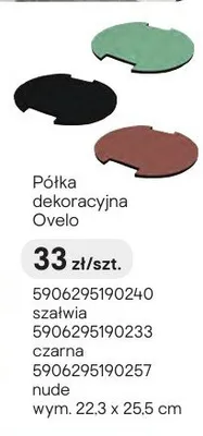 Półka dekoracyjna Ovelo czarna wym. 22,3x25,5cm promocja w Castorama