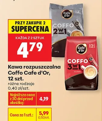Kawa rozpuszczalna Coffo 3w1 promocja w Biedronka