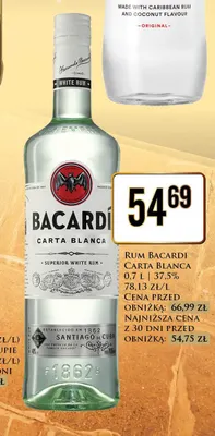 Rum Bacardi Carta Blanca promocja w Dino