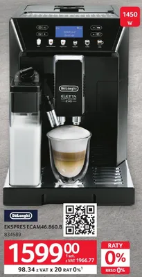 Ekspres do kawy EKSPRES ECAM46.860.B Eletta De'Longhi promocja w Selgros