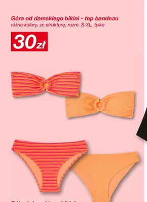 Góra od damskiego bikini - top bandeau ze strukturą rozm. S-XL promocja w KiK