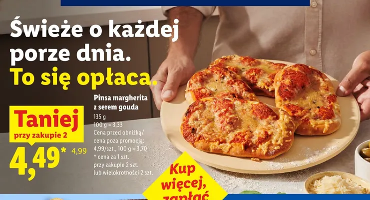 Pinsa margherita z serem gouda promocja w Lidl