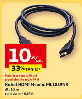 Kabel HDMI Msonic ML1819NK promocja w Auchan