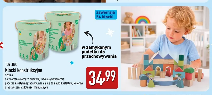 Klocki konstrukcyjne Toylino promocja w Aldi
