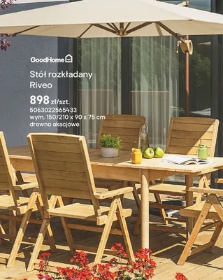 Stół rozkładany Riveo promocja w Castorama
