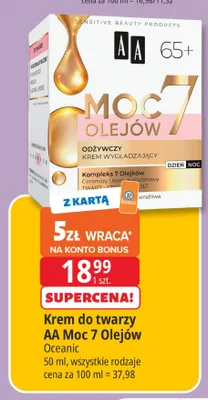 Krem do twarzy AA Moc 7 Olejów promocja w Leclerc