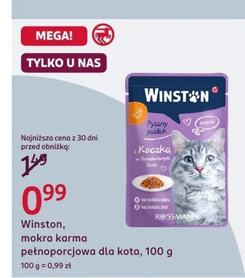Mokra karma Winston pełnoporcjowa dla kota, 100 g promocja w Rossmann