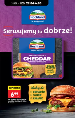 Ser topiony cheddar do burgerów promocja w Biedronka