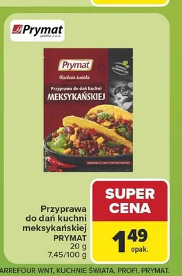 Przyprawa do dań kuchni meksykańskiej Prymat promocja w Carrefour