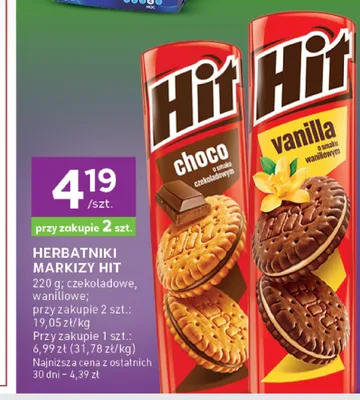 Herbatniki markizy Hit Choco promocja w Stokrotka