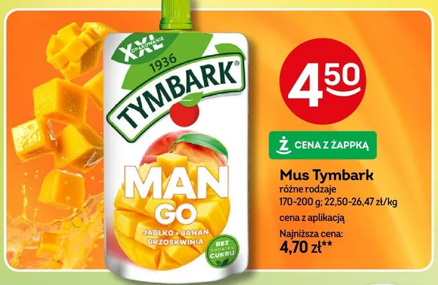 Mus Tymbark Mango promocja w Żabka