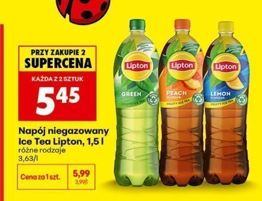 Napój niegazowany Lipton Ice Tea Peach promocja w Biedronka
