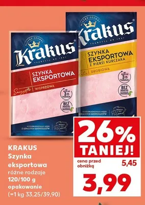 Szynka eksportowa drobiowa Krakus promocja w Kaufland