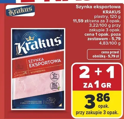 Szynka eksportowa plastry promocja w Carrefour Market