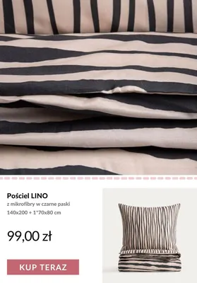 Pościel LINO z mikrofibry w czarne paski 140x200 + 1*70x80 cm promocja w Homla
