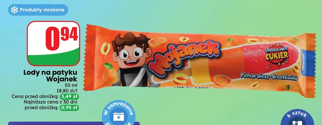 Lody na patyku Wojanek promocja w Dino