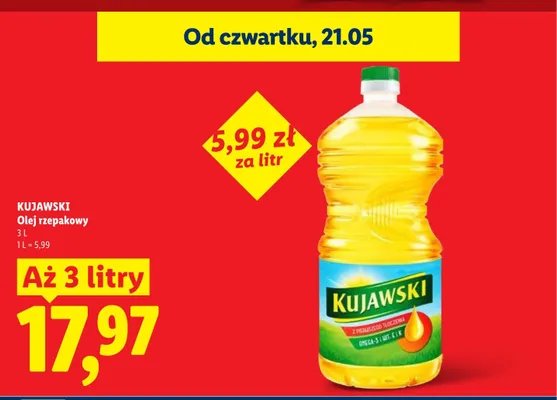 Olej rzepakowy KUJAWSKI promocja w Lidl