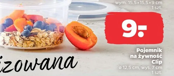 Pojemnik na żywność Clip śr. 12,5cm wys. 7cm 750ml promocja w Netto