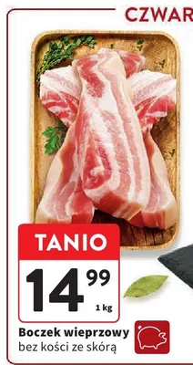 Boczek wieprzowy bez kości ze skórą promocja w Intermarche