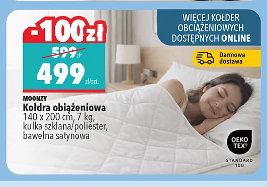 Kołdra obciążeniowa Moonzy promocja w Biedronka
