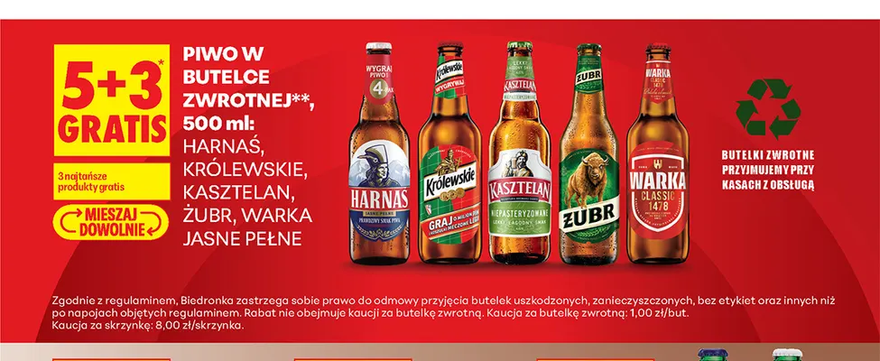 Piwo Kasztelan niepasteryzowane promocja w Biedronka