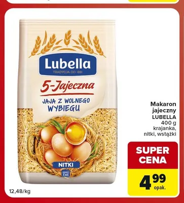 Makaron jajeczny Lubella nitki promocja w Carrefour Market