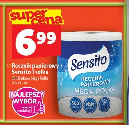 Ręcznik papierowy Sensito Mega Rolka promocja w TOPAZ