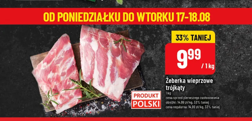 Żeberka wieprzowe trójkąty promocja w POLOmarket
