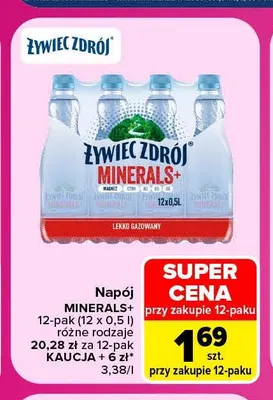 Napój Minerals+ 12-pak Żywiec Zdrój promocja w Carrefour Market