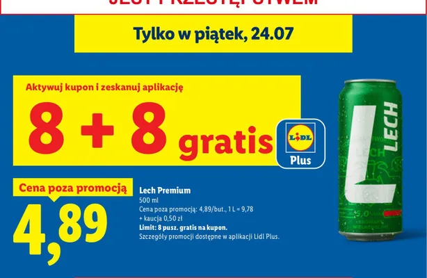 Piwo Lech Premium promocja w Lidl