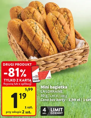 Mini bagietka La Lorraine promocja w Intermarche