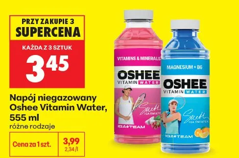 Napój niegazowany Oshee Vitamin Water Vitamins & Minerals Iga Team promocja w Biedronka