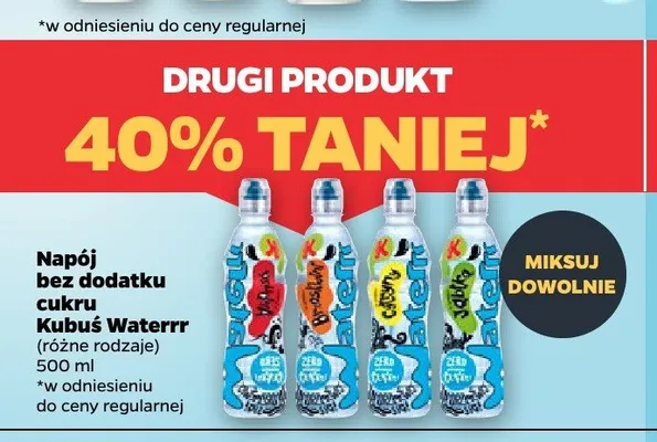 Napój bez dodatku cukru Kubuś Waterrr truskawka promocja w Netto