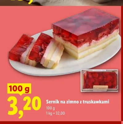 Sernik na zimno z truskawkami promocja w Lidl