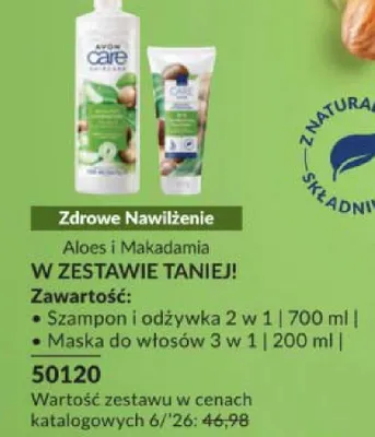 Zestaw kosmetyków Avon Zdrowe Nawilżenie Aloes i Makadamia promocja w AVON