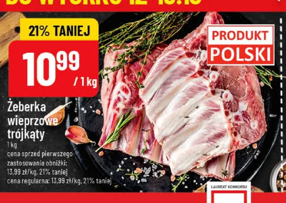 Żeberka wieprzowe trójkąty promocja w POLOmarket