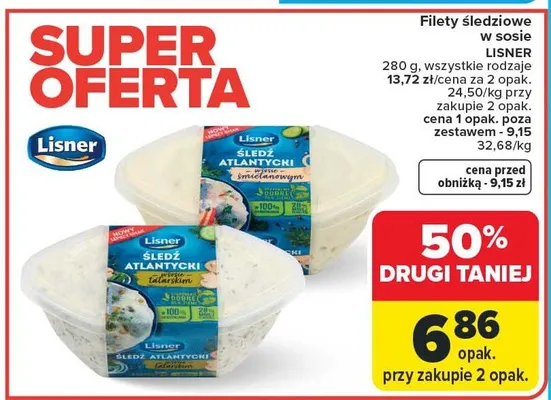 Filety śledziowe w sosie śledź atlantycki promocja w Carrefour Market