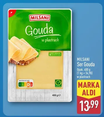 Ser Gouda w plastrach promocja w Aldi