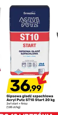 Gipsowa gładź szpachlowa Acryl Putz ST10 Start promocja w Bricomarche