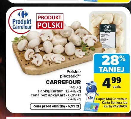 Pieczarki świeże Carrefour promocja w Carrefour Market