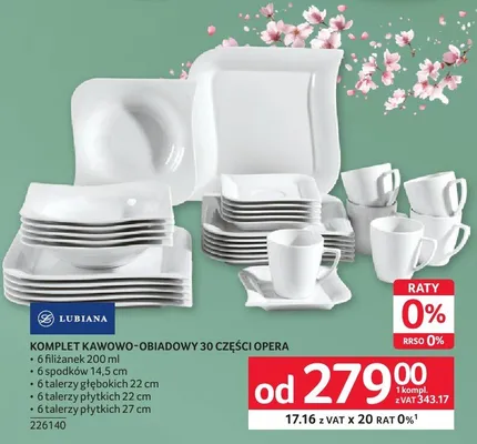 Komplet obiadowy 30 części Opera Lubiana promocja w Selgros