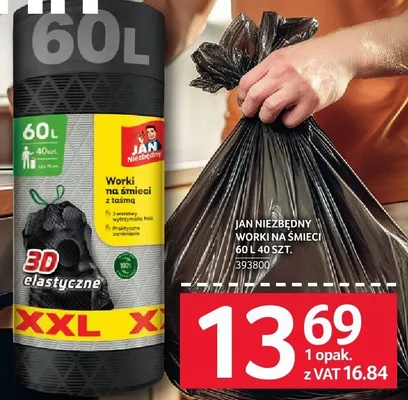 Worki na śmieci Jan Niezbędny 60l 40szt. promocja w Selgros