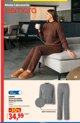 Spodnie dzianinowe damskie Esmara promocja w Lidl