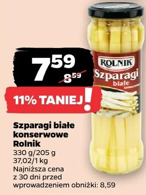 Szparagi białe konserwowe Rolnik promocja w Netto