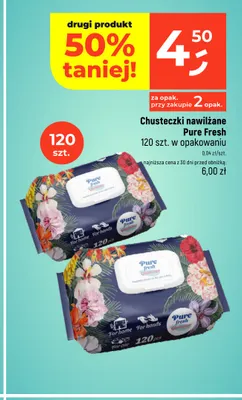 Chusteczki nawilżane Pure Fresh promocja w Dealz