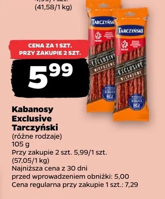 Kabanosy Exclusive Tarczyński promocja w Netto
