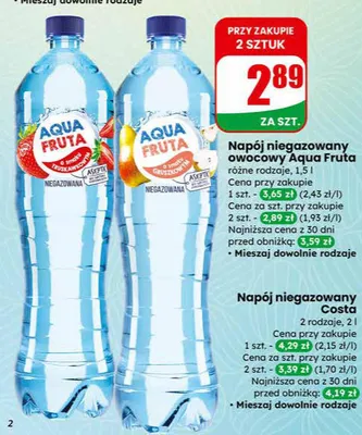 Napój niegazowany owocowy różne rodzaje promocja w Dino