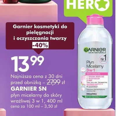 Płyn micelarny Garnier SN 3 w 1 promocja w Super-Pharm