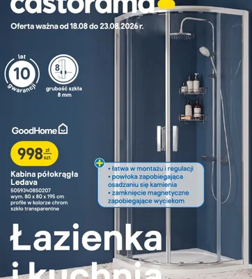 Kabina prysznicowa półokrągła GoodHome Ledava promocja w Castorama
