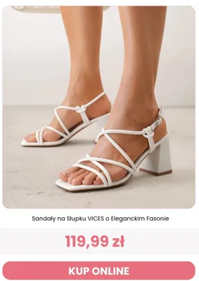 Sandały na słupku VICES o eleganckim fasonie promocja w Renee
